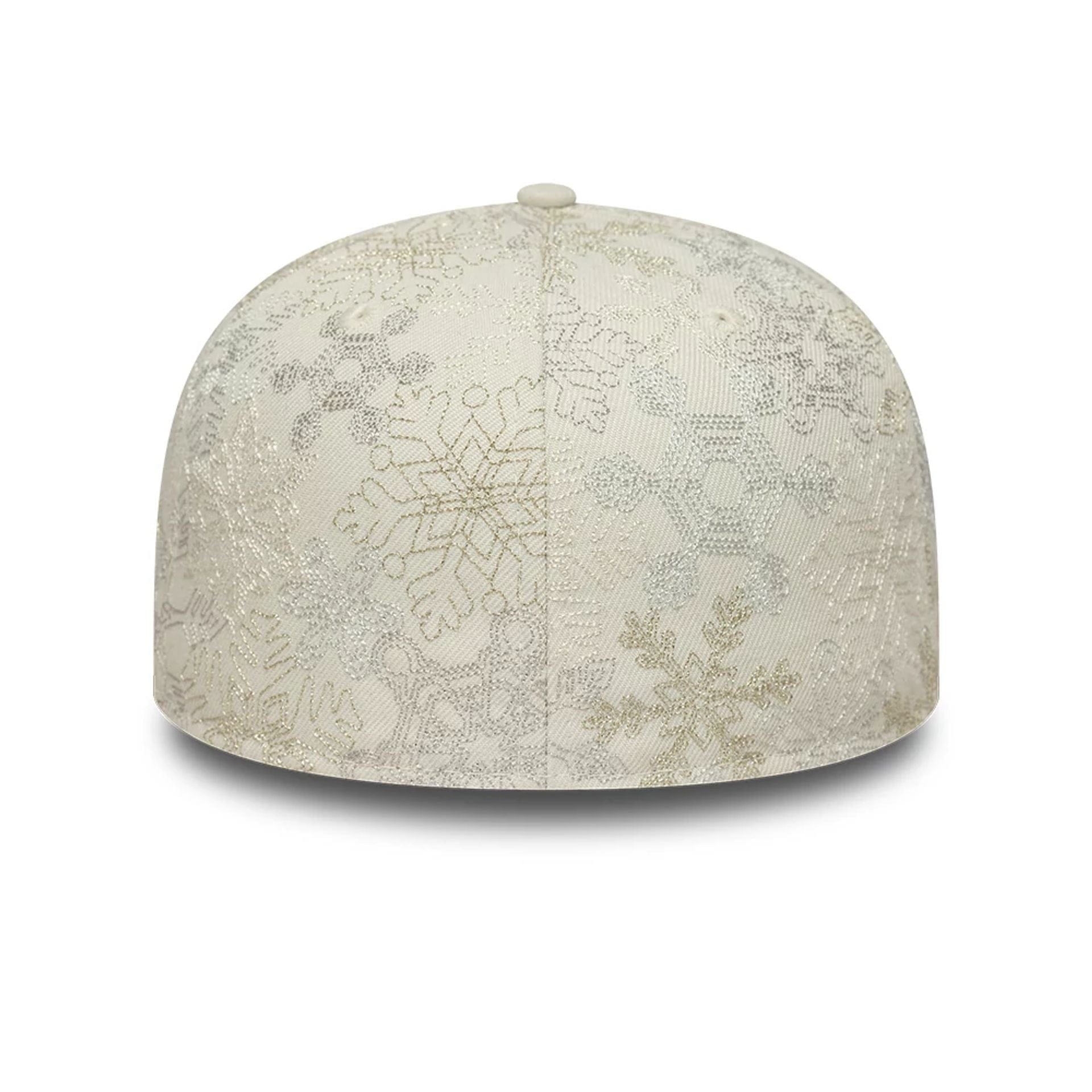 Pictured is this New Era Winter Snowflakes 59FIFTY Fitted cap in light beige. 5