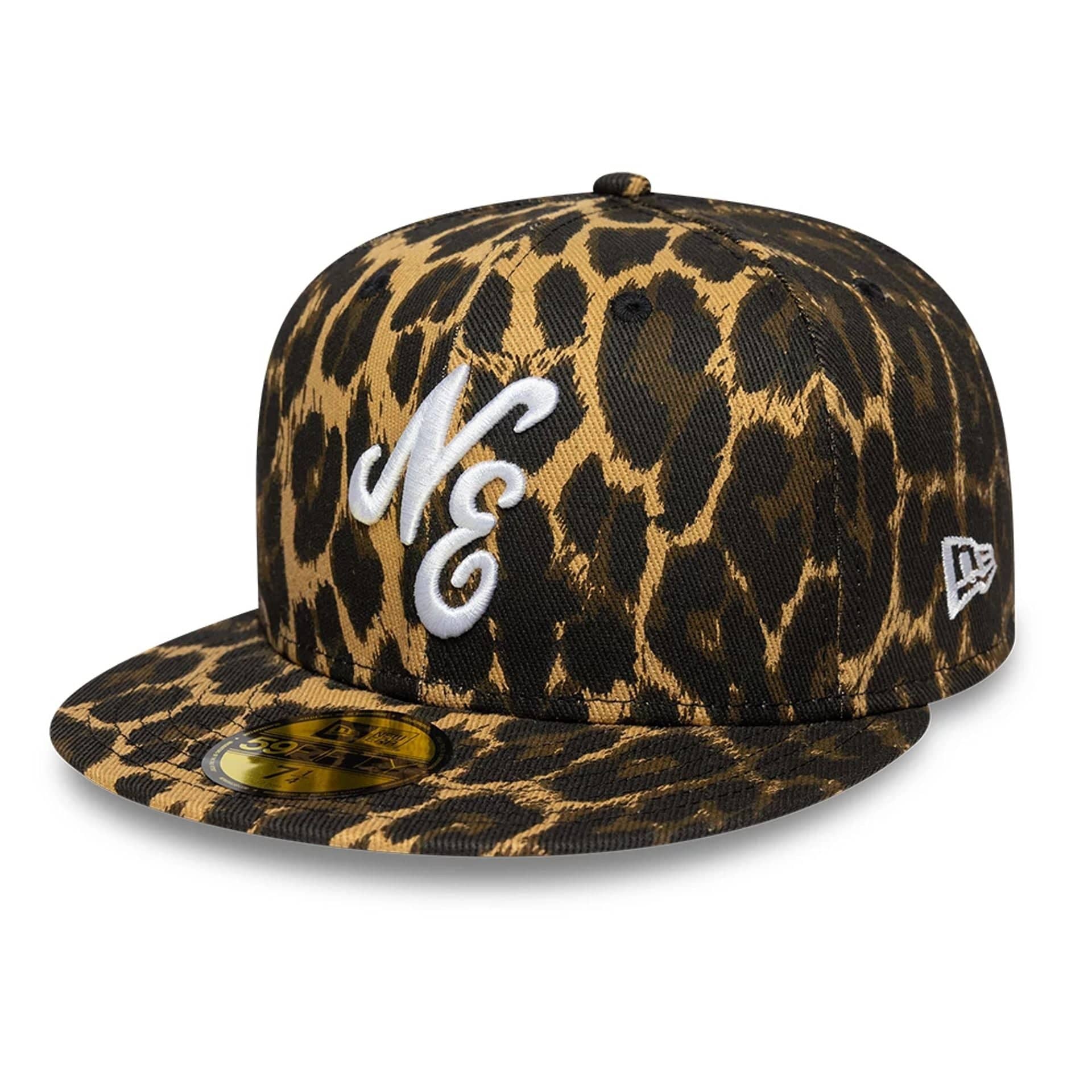 Pictured is this New Era Leopard 59FIFTY Fitted cap in black. 1