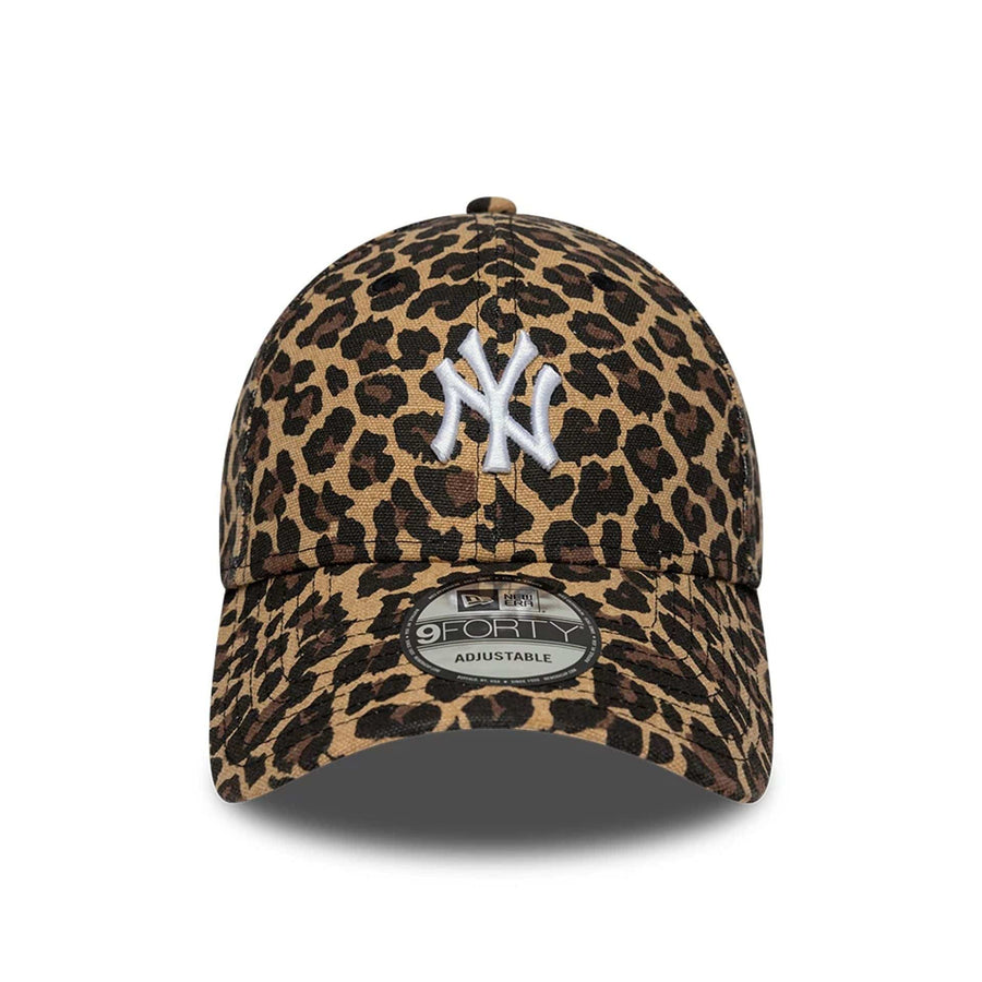 Pictured is this Womens MLB Leopard New York Yankees 9FORTY cap in black. 3