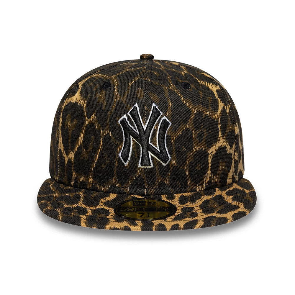Pictured is this MLB Core Leopard New York Yankees 59FIFTY Fitted cap in black. 3