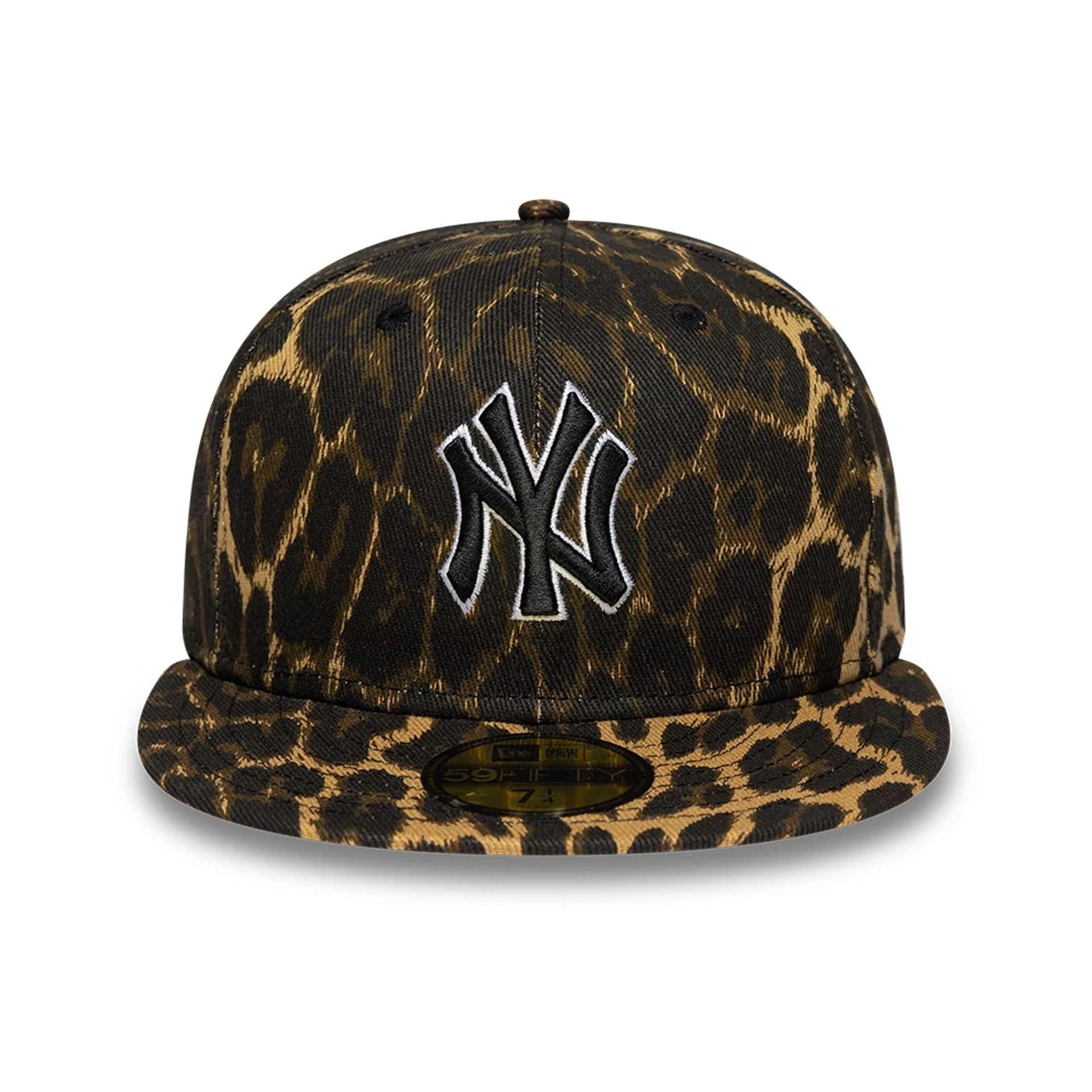 Pictured is this MLB Leopard New York Yankees 59FIFTY Fitted cap in black. 3