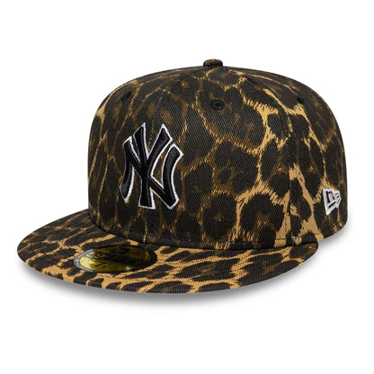 Pictured is this MLB Leopard New York Yankees 59FIFTY Fitted cap in black. 1