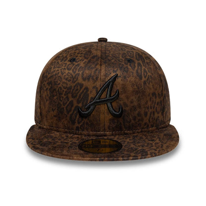 Pictured is this MLB Leopard Atlanta Braves 59FIFTY Fitted cap in black. 3