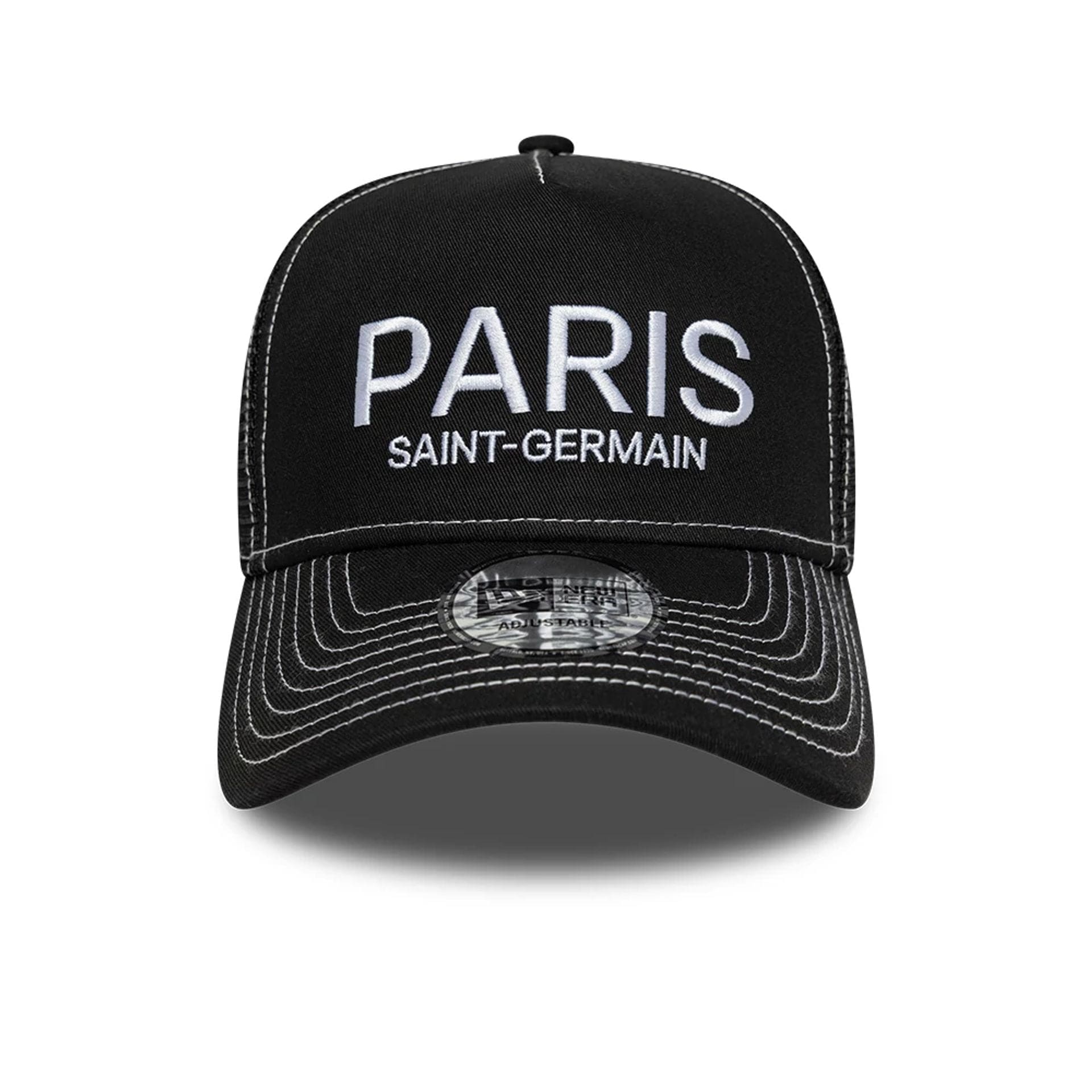 Pop Stitch Paris Saint Germain Black 9FORTY E-Frame Trucker Cap