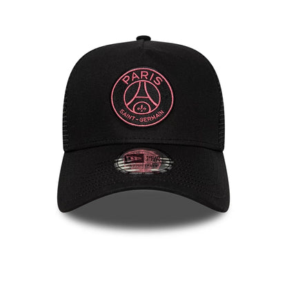 Pictured is this Pop Paris Saint Germain 9FORTY E-Frame Trucker cap in black. 2