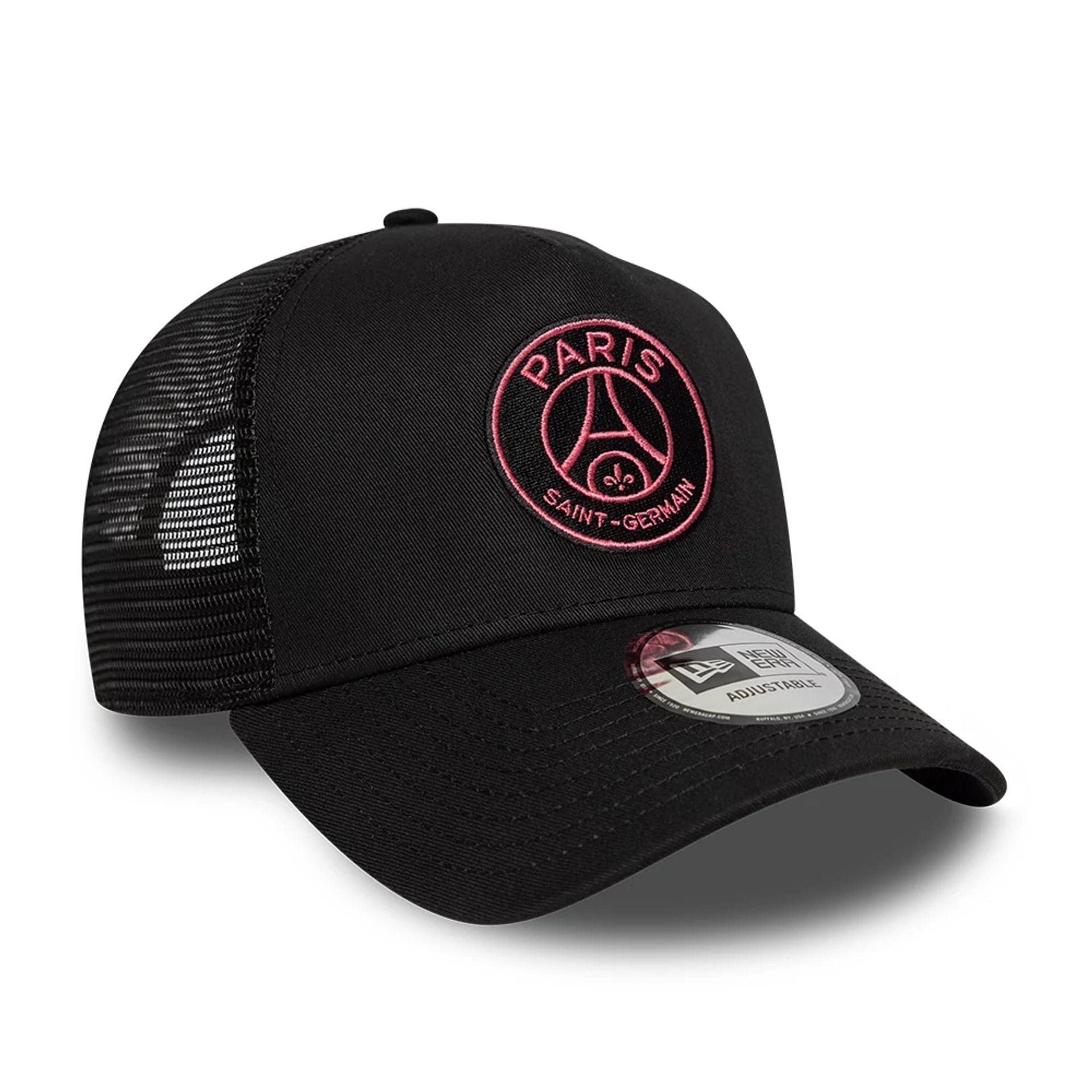 Pop Paris Saint Germain Black 9FORTY E-Frame Trucker Cap | NEC UK