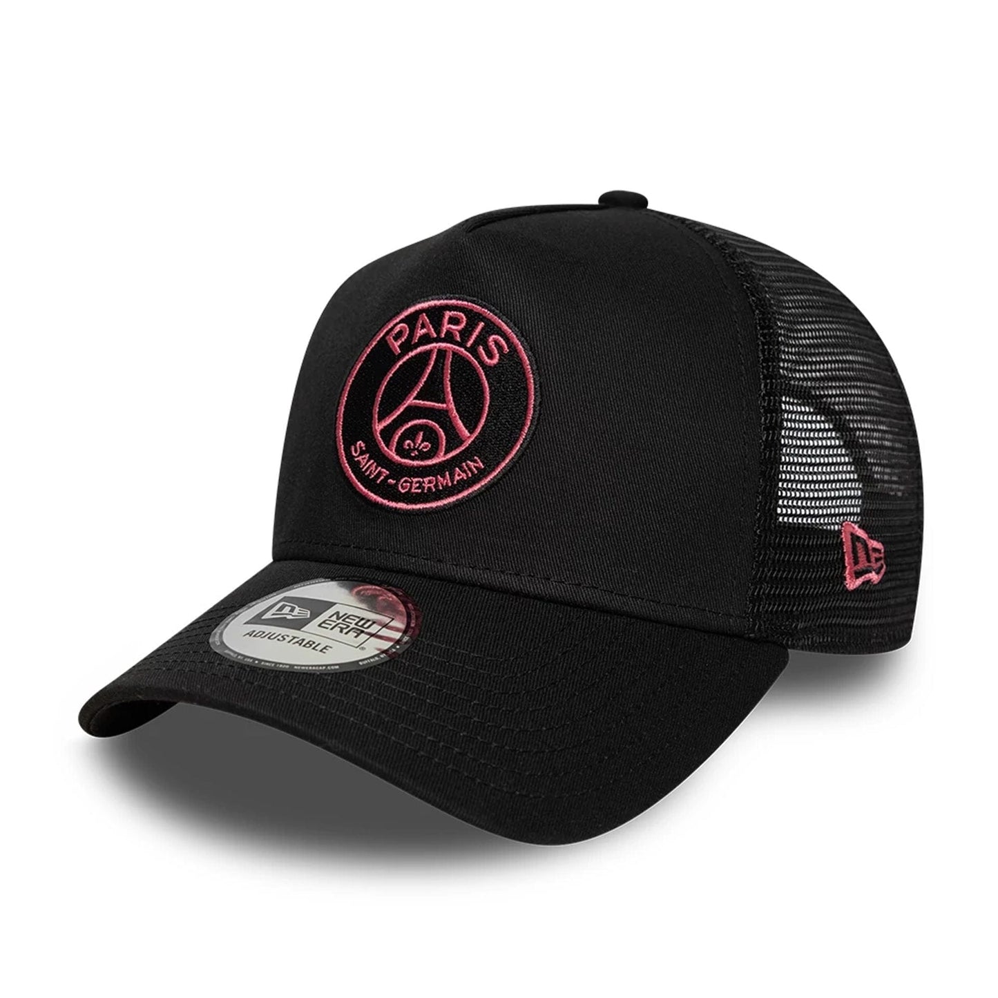 Pictured is this Pop Paris Saint Germain 9FORTY E-Frame Trucker cap in black. 1