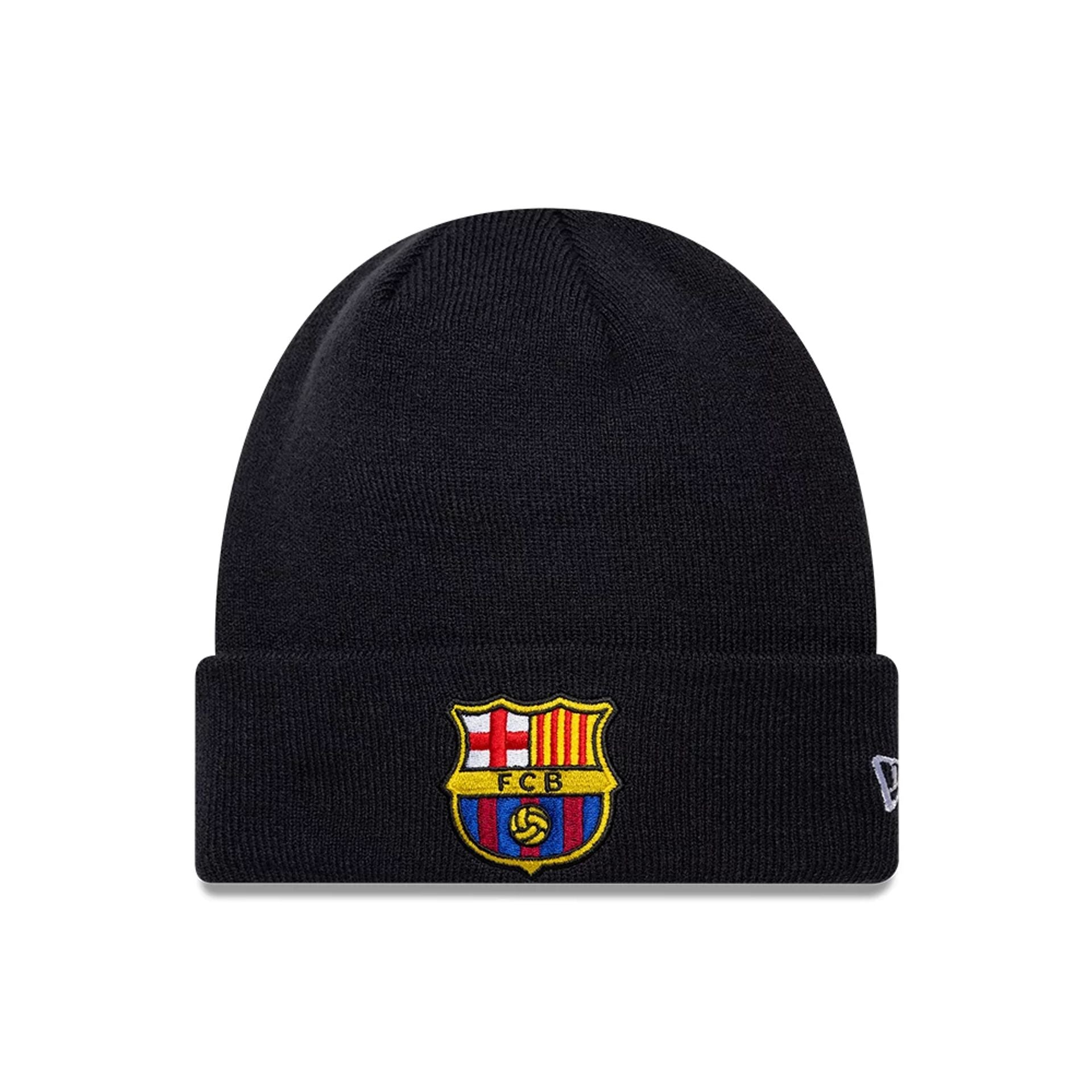 This is a FC Barcelona Core Navy Cuff knit Beanie Hat 1