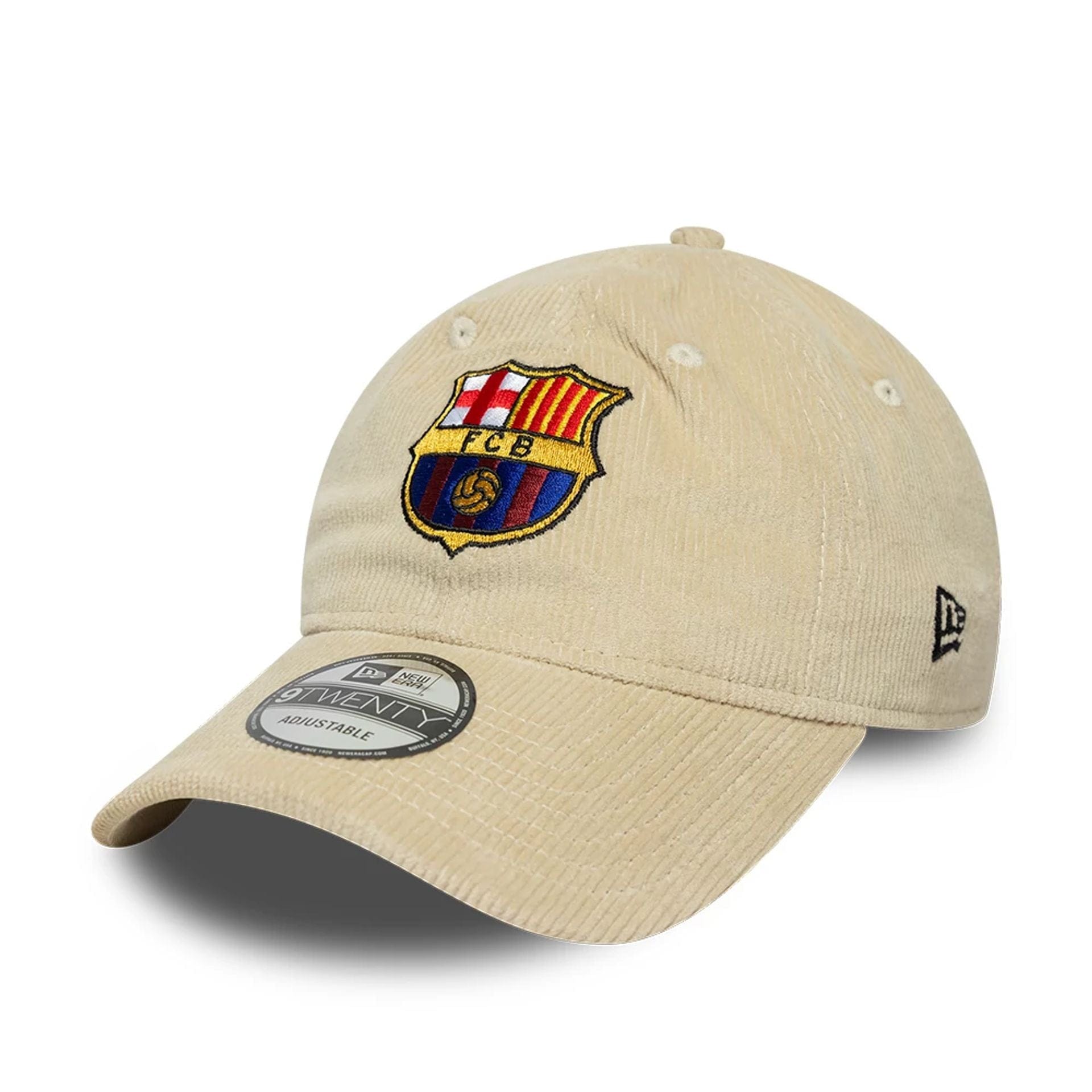 This is a FC Barcelona Cord Light Beige 9TWENTY Adjustable Cap 1