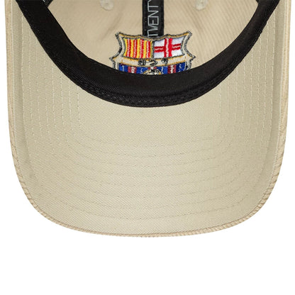This is a FC Barcelona Cord Light Beige 9TWENTY Adjustable Cap 5