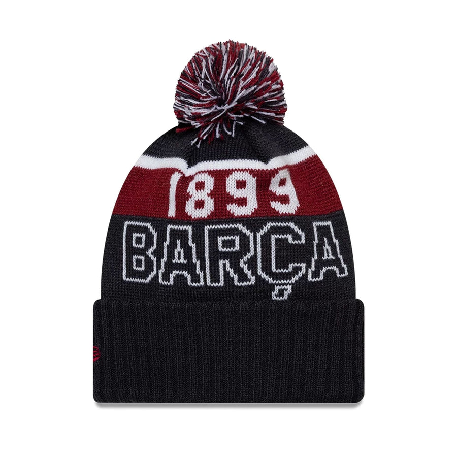 This is a FC Barcelona Youth Core Navy Sport knit Beanie Hat 2