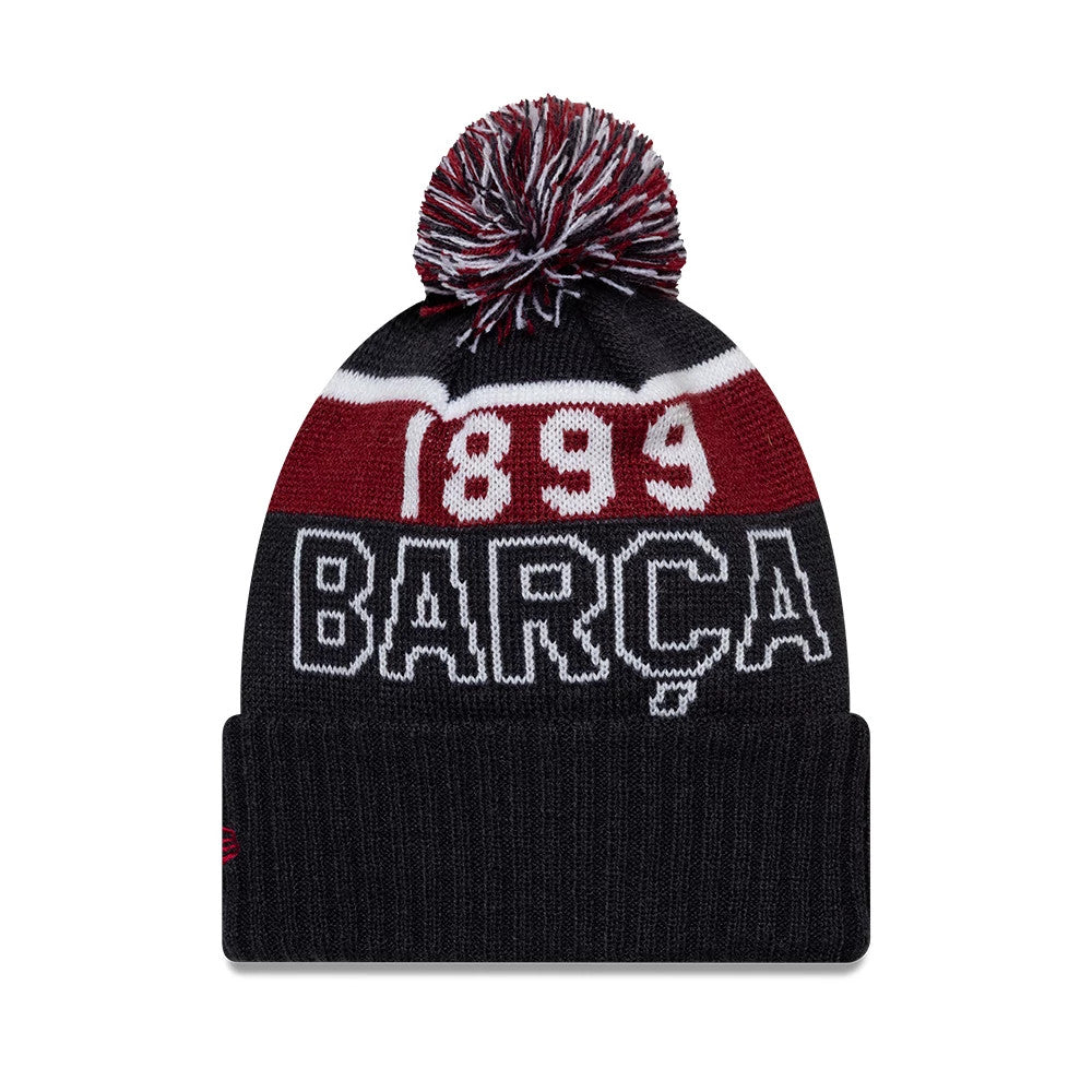 This is a FC Barcelona Youth Core Navy Sport knit Beanie Hat 2