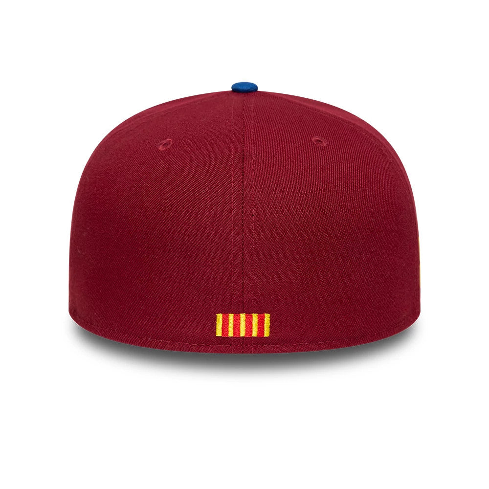 This is a FC Barcelona Mes Que Un Dark Red 59FIFTY Fitted Cap 6