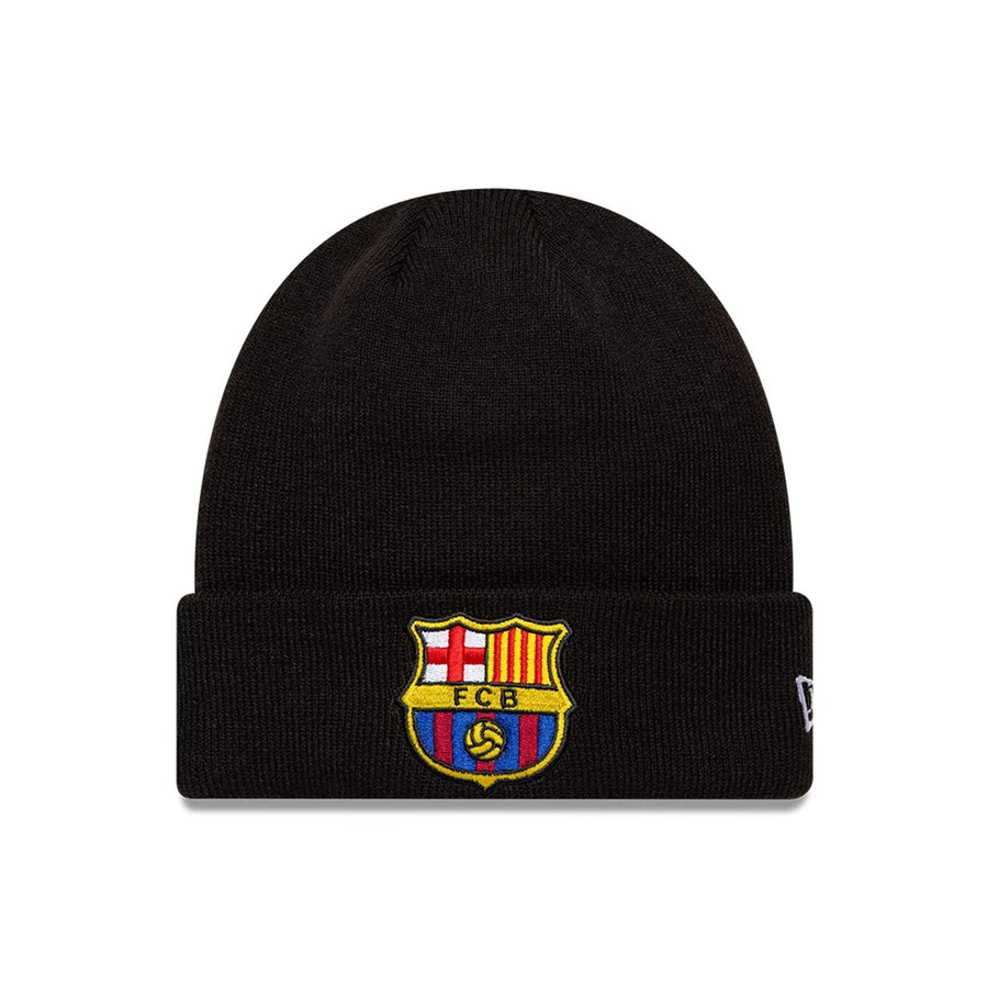 This is a FC Barcelona Core Black Cuff knit Beanie Hat 1