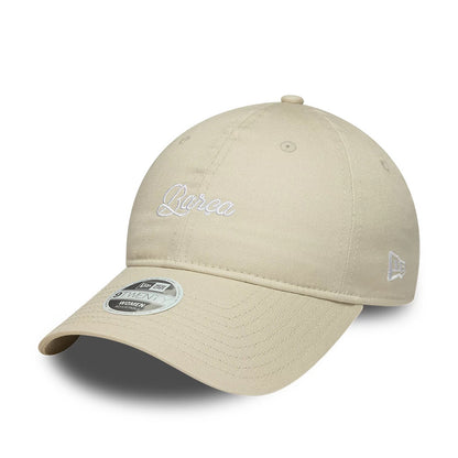 This is a FC Barcelona Womens Wordmark Light Beige 9TWENTY Adjustable Cap 1