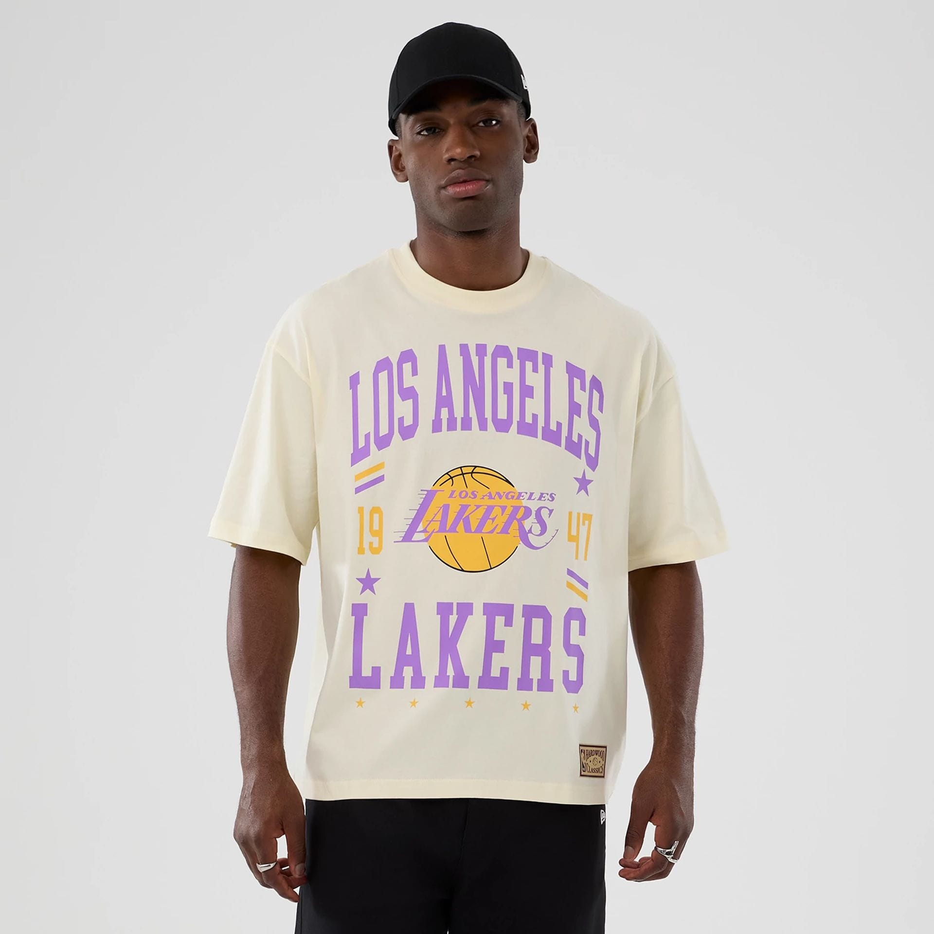 NBA Hardwood Classic LA Lakers Cream T-Shirt | NEC UK