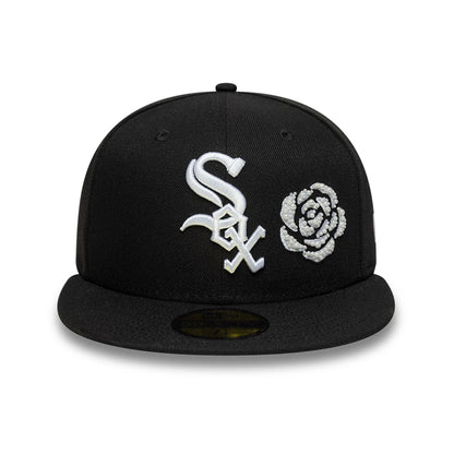 Pictured is this MLB Faux Pearl Icon Chicago White Sox 59FIFTY Fitted cap in black. 2