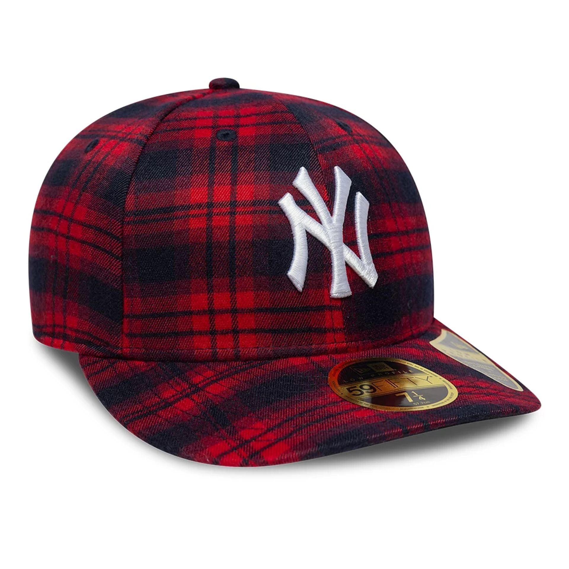 Pictured is this MLB Check New York Yankees Low Profile 59FIFTY Fitted cap in red. 4