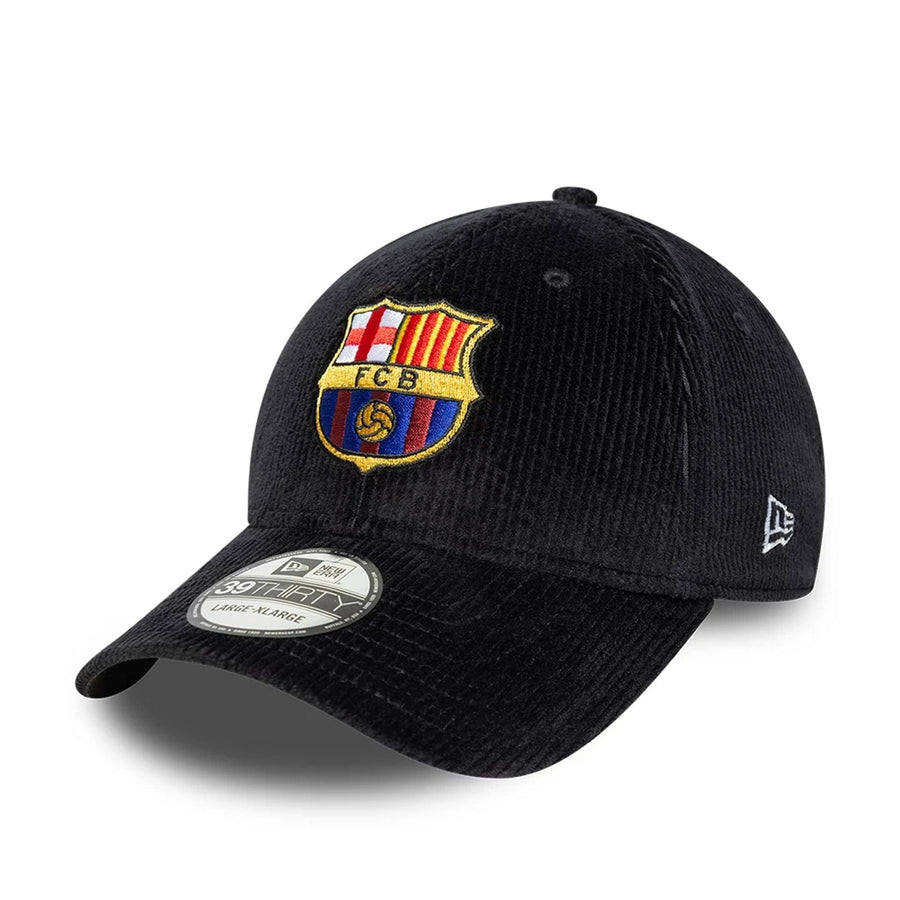 This is a FC Barcelona Cord Black 39THIRTY Stretch Fit Cap 1