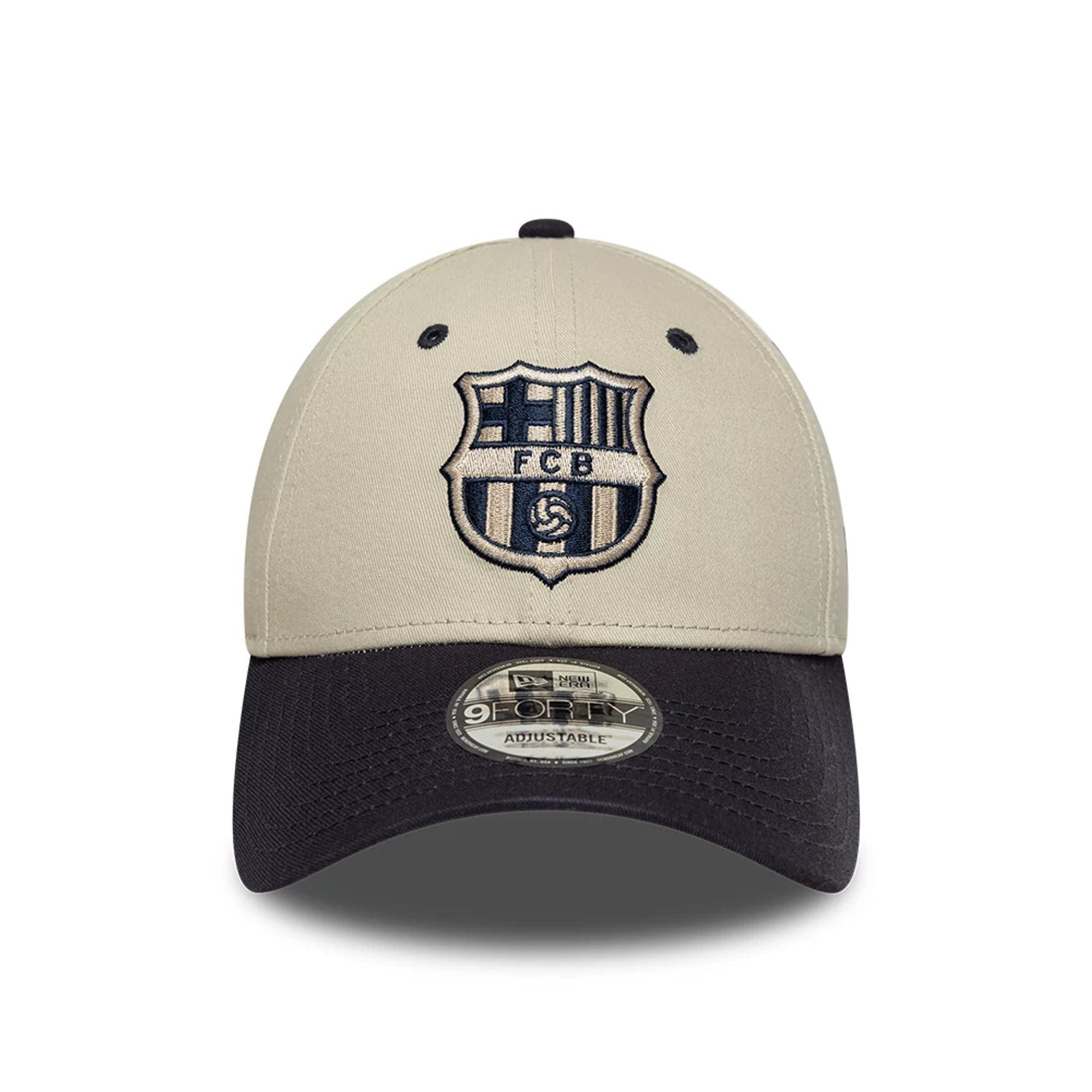This is a FC Barcelona Contrast Light Beige 9FORTY Adjustable Cap 2