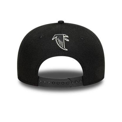 Atlanta Falcons Fear Of God x NFL Black Retro Crown New Era 9FIFTY Adjustable Cap, rear view showing an embroidered white Falcons logo on the black structured crown with an adjustable black snapback closure.