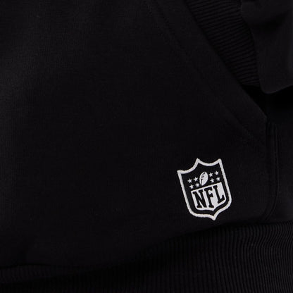 The Male model is wearing Atlanta Falcons NFL International Series Games 2025 Black Premium Pullover Hoodie  4