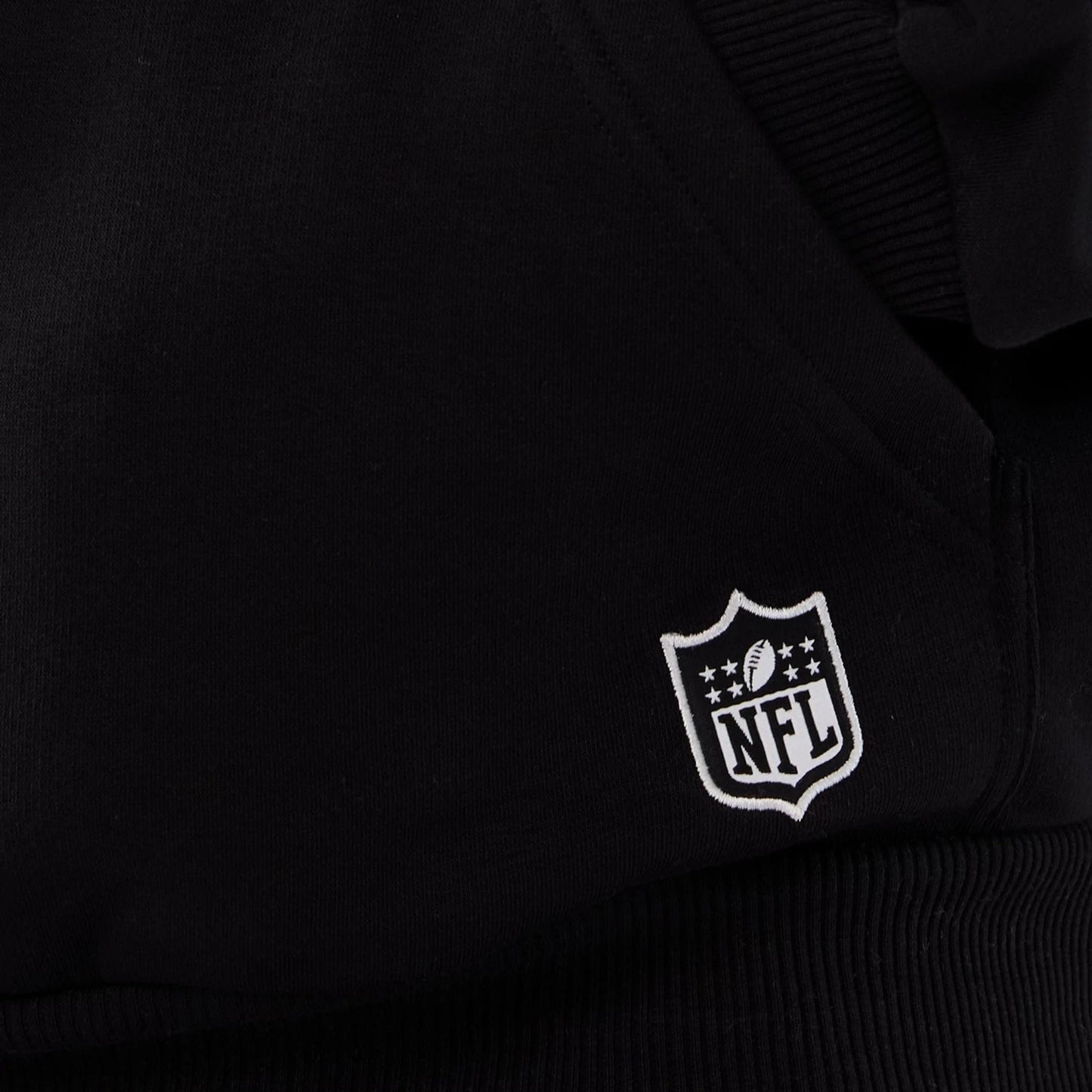 The Male model is wearing Atlanta Falcons NFL International Series Games 2025 Black Premium Pullover Hoodie  4
