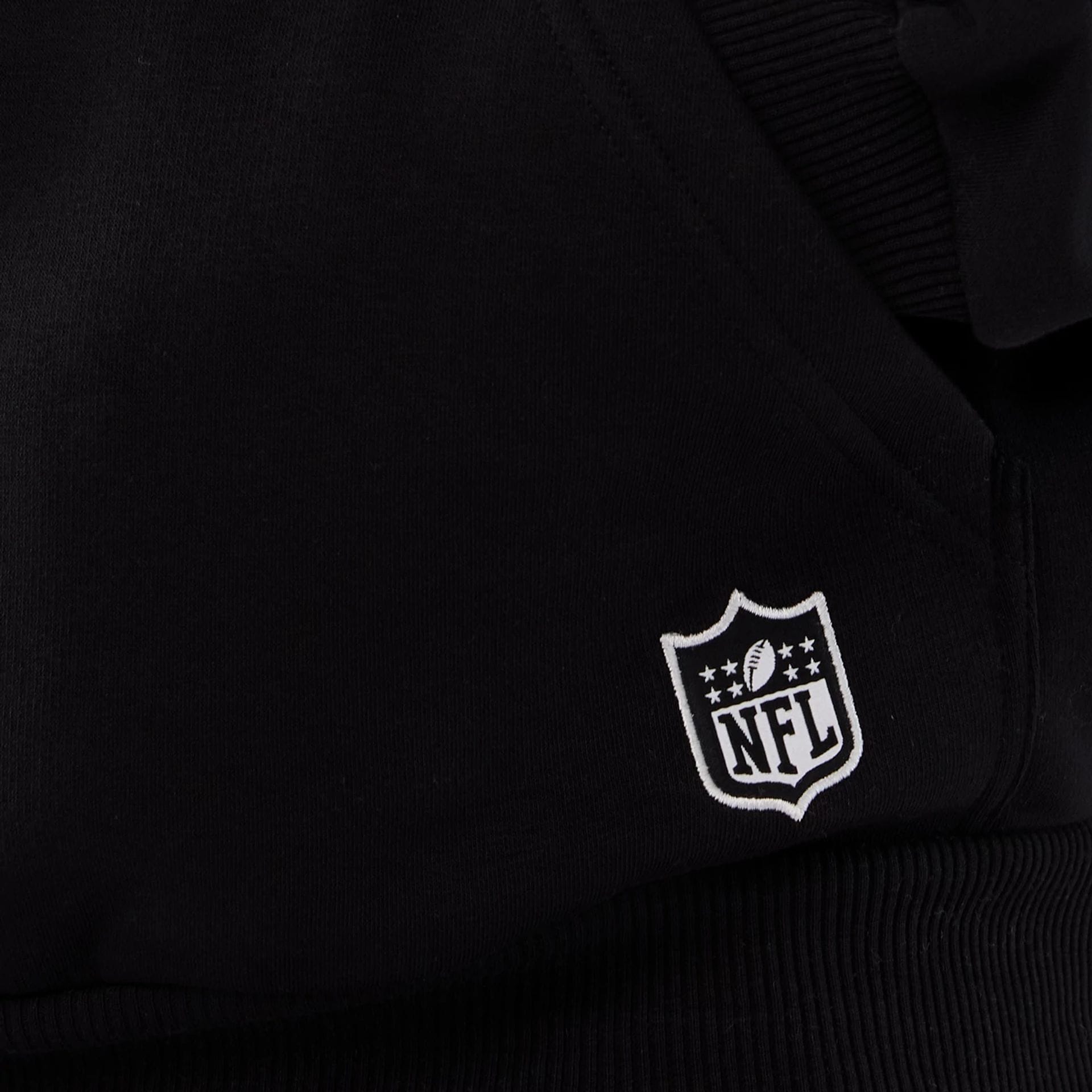 The Male model is wearing Atlanta Falcons NFL International Series Games 2025 Black Premium Pullover Hoodie  4