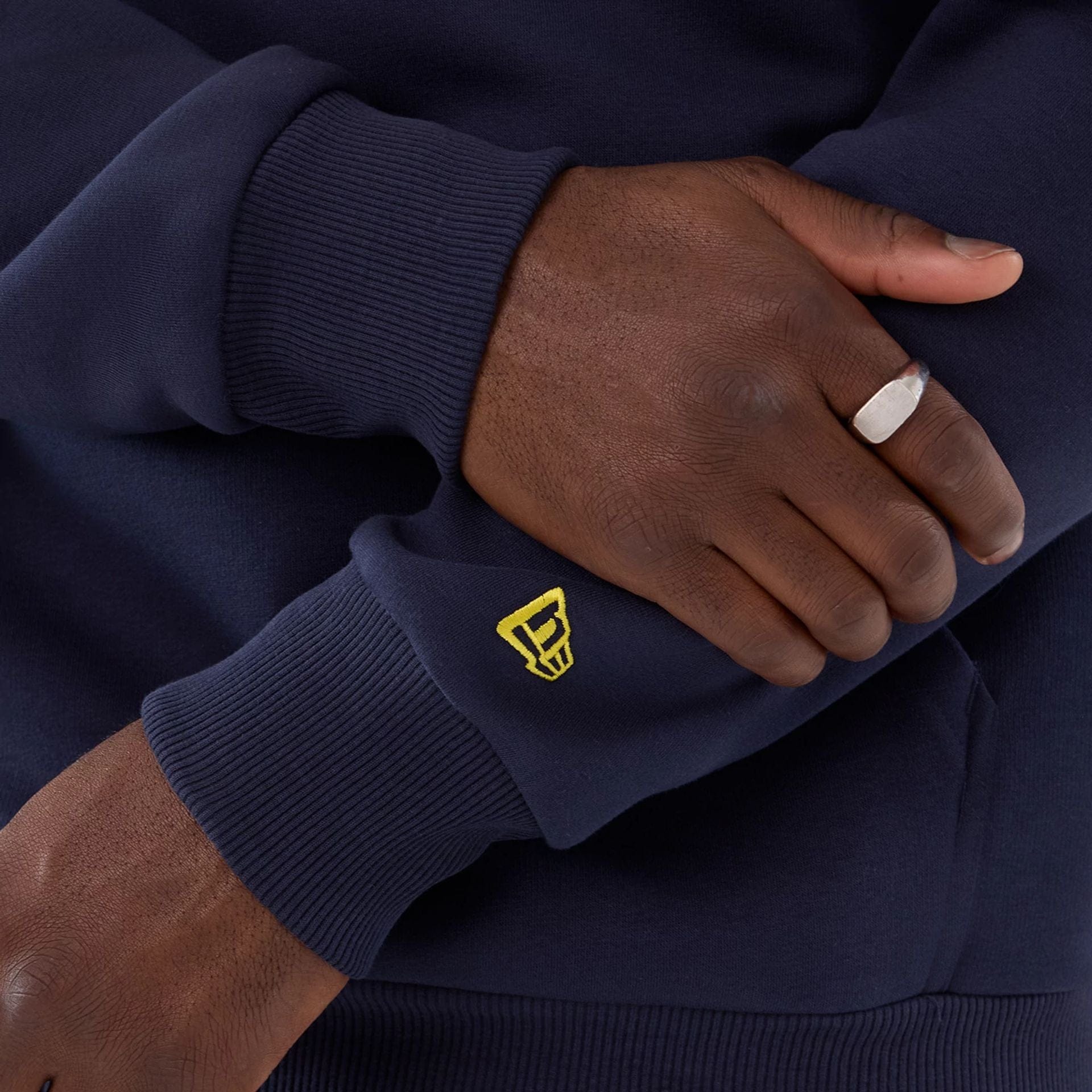 The Male model is wearing LA Rams NFL International Series Games 2025 Navy Pullover Hoodie  4