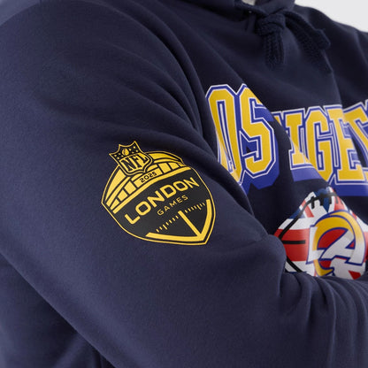The Male model is wearing LA Rams NFL International Series Games 2025 Navy Pullover Hoodie  5