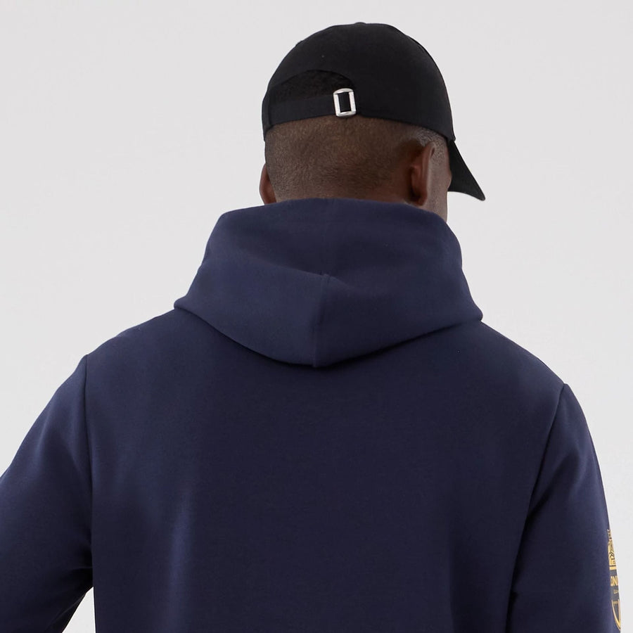 The Male model is wearing LA Rams NFL International Series Games 2025 Navy Pullover Hoodie  6