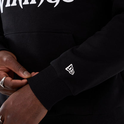 The Male model is wearing Minnesota Vikings NFL International Series Games 2025 Black Pullover Hoodie  4