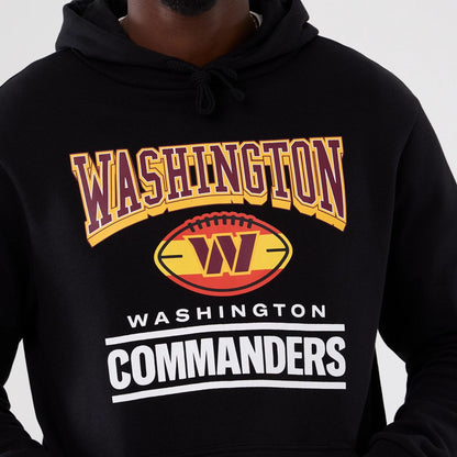 The Male model is wearing Washington Commanders NFL International Series Games 2025 Black Pullover Hoodie  3