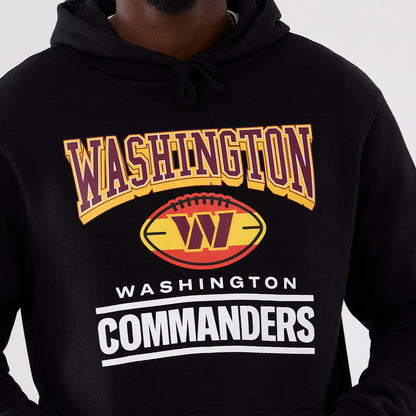 The Male model is wearing Washington Commanders NFL International Series Games 2025 Black Pullover Hoodie 3