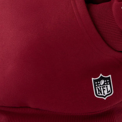 The Male model is wearing Washington Commanders NFL International Series Games 2025 Dark Red Premium Pullover Hoodie  4