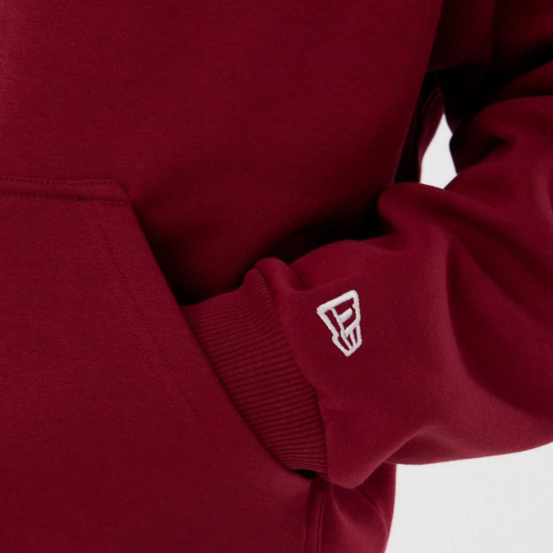 The Male model is wearing Washington Commanders NFL International Series Games 2025 Dark Red Premium Pullover Hoodie  5