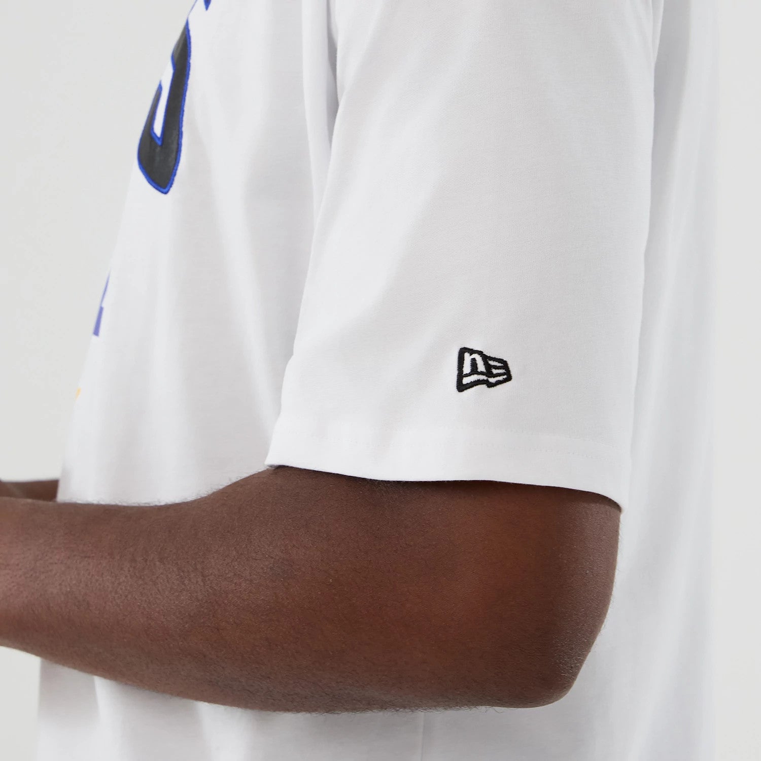The Male model is wearing LA Rams NFL International Series Games 2025 White Premium T-Shirt 5