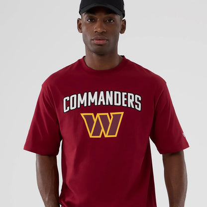 The Male model is wearing Washington Commanders NFL International Series Games 2025 Dark Red Premium T-Shirt 5
