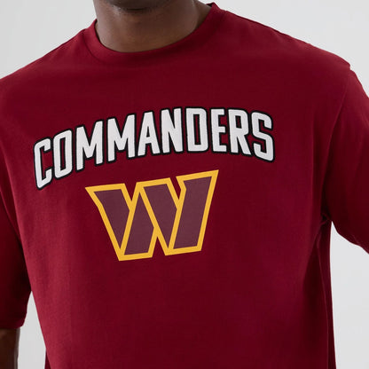 The Male model is wearing Washington Commanders NFL International Series Games 2025 Dark Red Premium T-Shirt  3