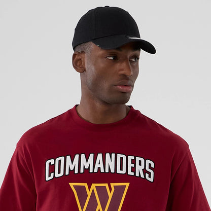 The Male model is wearing Washington Commanders NFL International Series Games 2025 Dark Red Premium T-Shirt  7