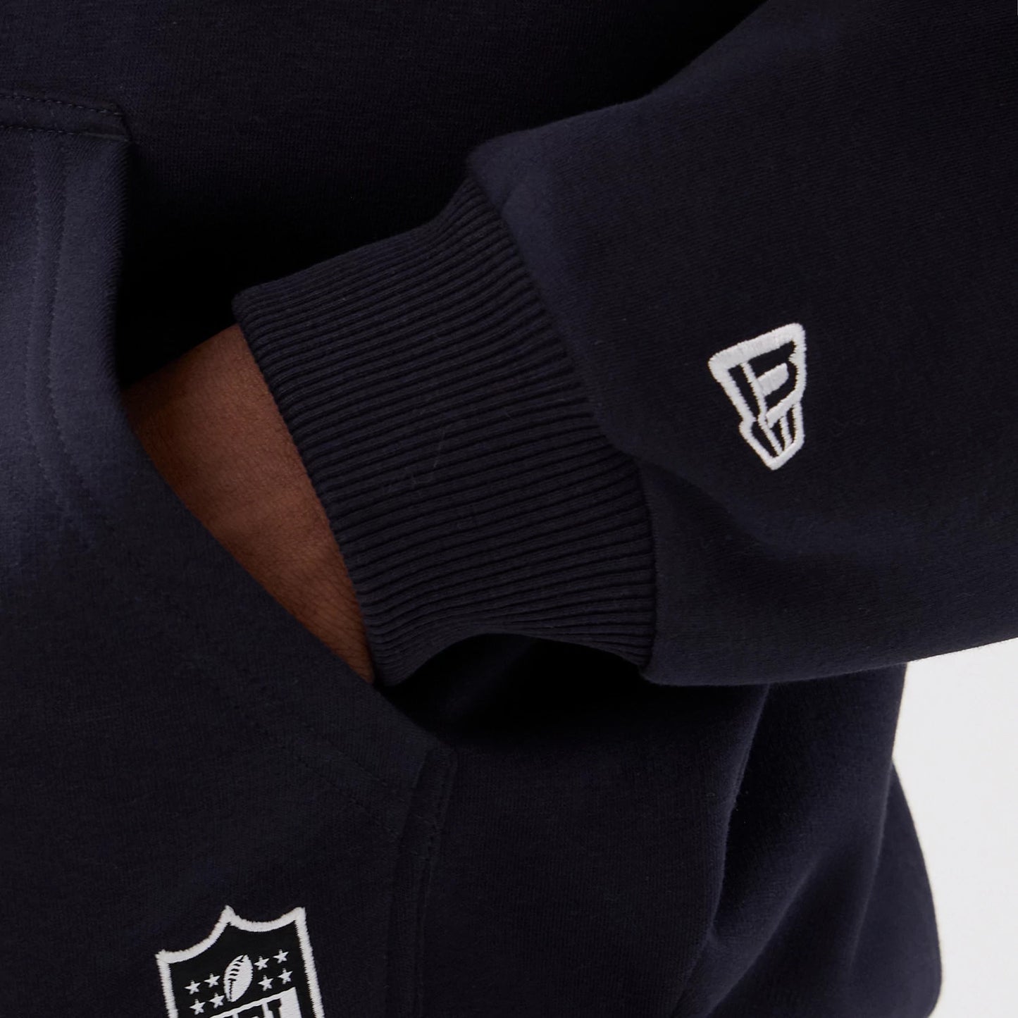 The Male model is wearing LA Rams NFL International Series Games 2025 Navy Premium Pullover Hoodie 5