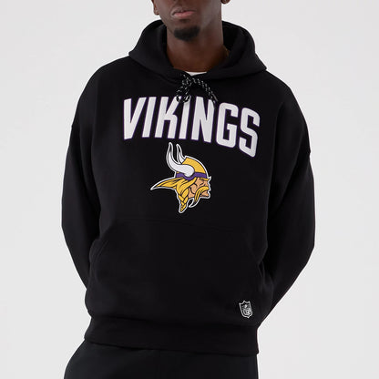 The Male model is wearing Minnesota Vikings NFL International Series Games 2025 Black Premium Pullover Hoodie 3