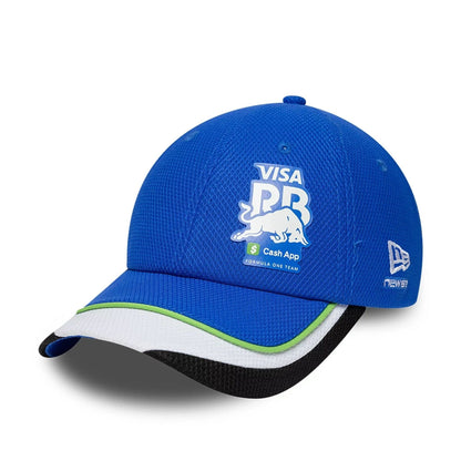 Pictured is this Womens Visa Cash App Racing Bulls Open Back cap in bright blue. 1