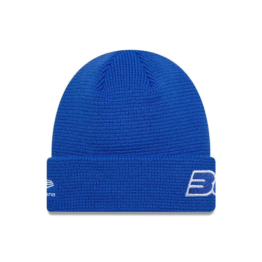 Pictured is this Teamline 2026 Visa Cash App Racing Bulls Cuff Knit Beanie hat in bright blue. 2