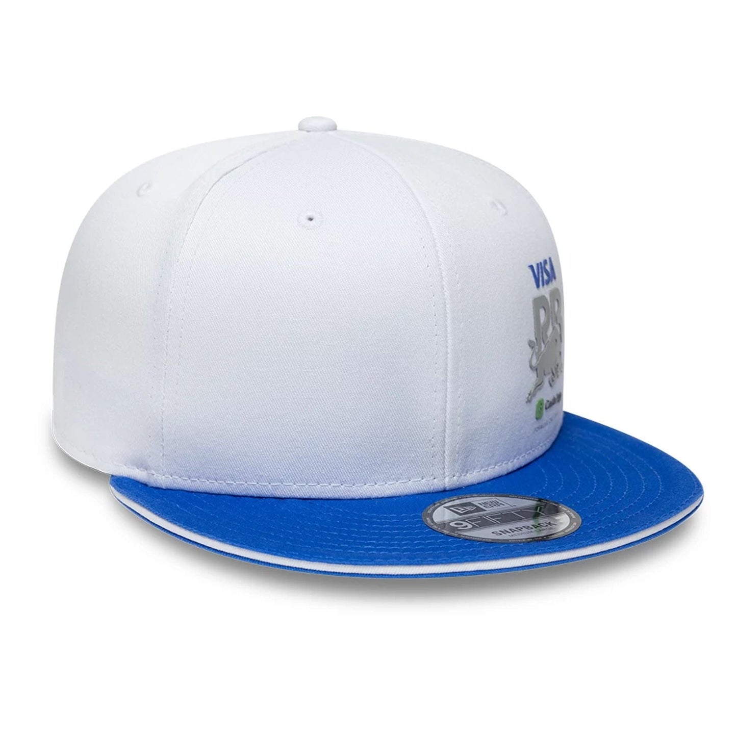 Pictured is this Visa Cash App Racing Bulls Essential 9FIFTY Snapback Adjustable cap in white. 3