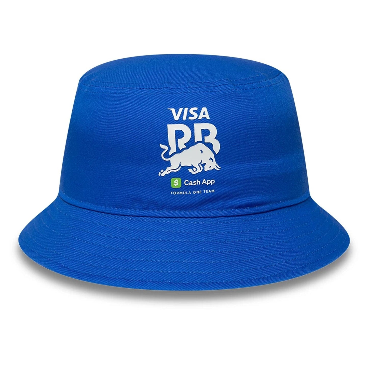 Pictured is this Essential Visa Cash App Racing Bulls Bucket hat in bright blue. 2