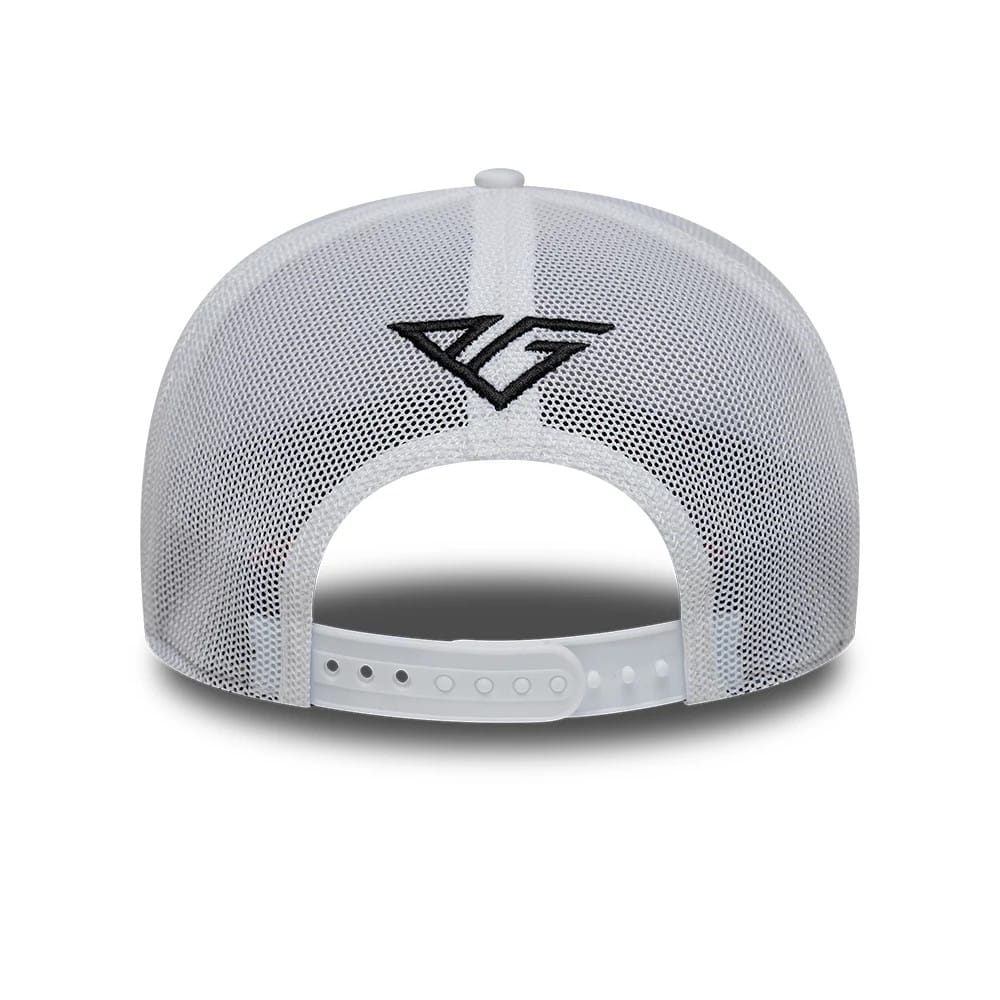 Pictured is this Pierre Gasly Silverstone Race Special Alpine Racing 9SEVENTY Stretch Snap cap in white. 5