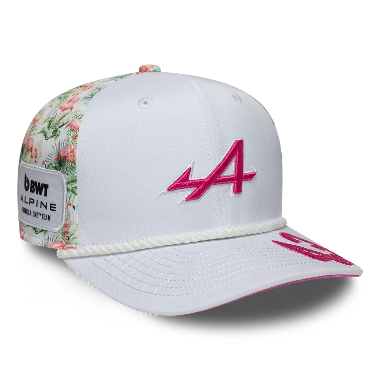 Pictured is this Franco Colapinto Miami Race Special Alpine Racing 9SEVENTY Stretch Snap Adjustable cap in white. 4