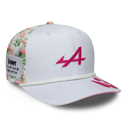 Pictured is this Franco Colapinto Miami Race Special Alpine Racing 9SEVENTY Stretch Snap Adjustable cap in white. 4