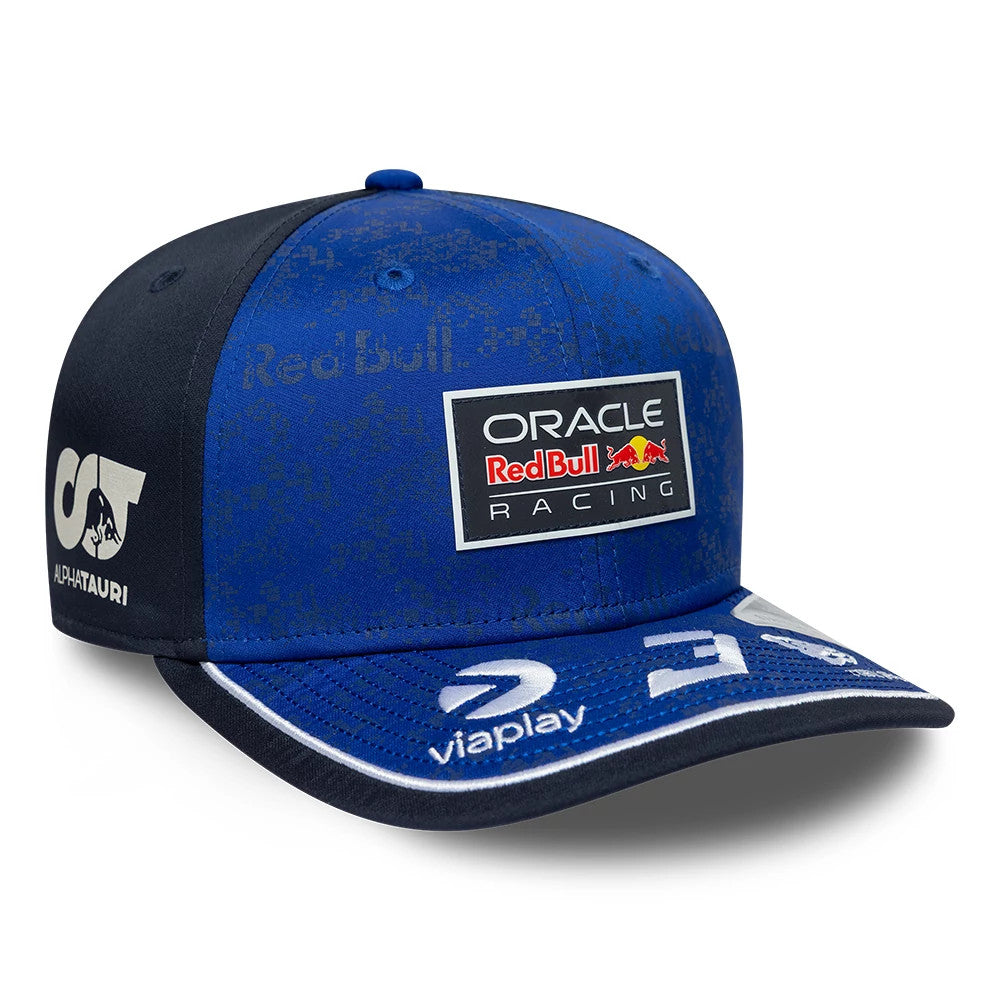 Pictured is this Replica Max Verstappen Red Bull Racing 9SEVENTY Stretch Snap Adjustable cap in dark blue. 1